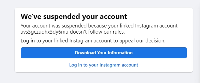facebook suspended your account